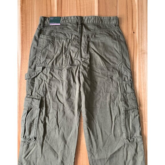 Wild Fable Junior Teens Mid-Rise Regular Fit Cargo Pants Olive Green Size 12 - Picture 4 of 16